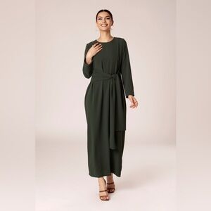 Veiled Collection forest Green Maxi side tie Isabella Dress